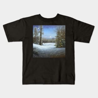 Winter Night in the Woods Kids T-Shirt